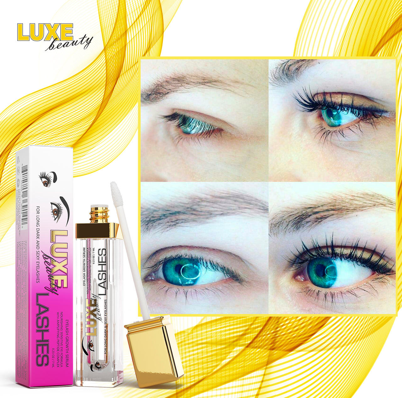 LUXE BEAUTY LASHES™ Nourishing Sensitive Eye Formula for Darker Longer Lashes
